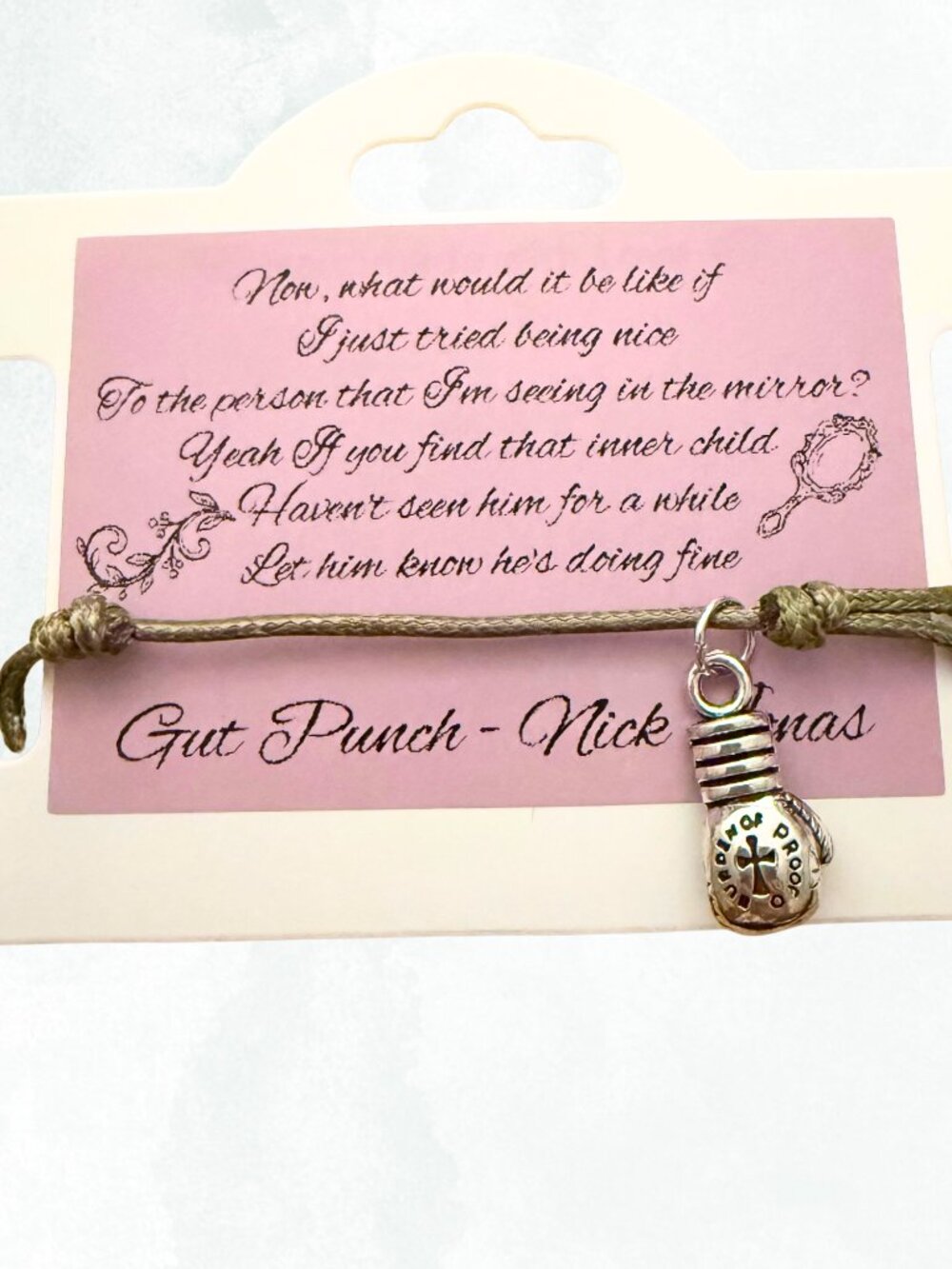 Nick Jonas - Gut Punch Song Lyric Bracelet.
